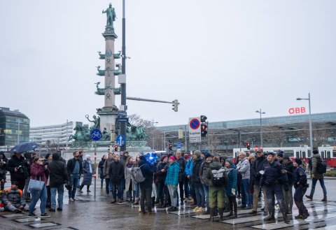 Protestaktion Praterstern